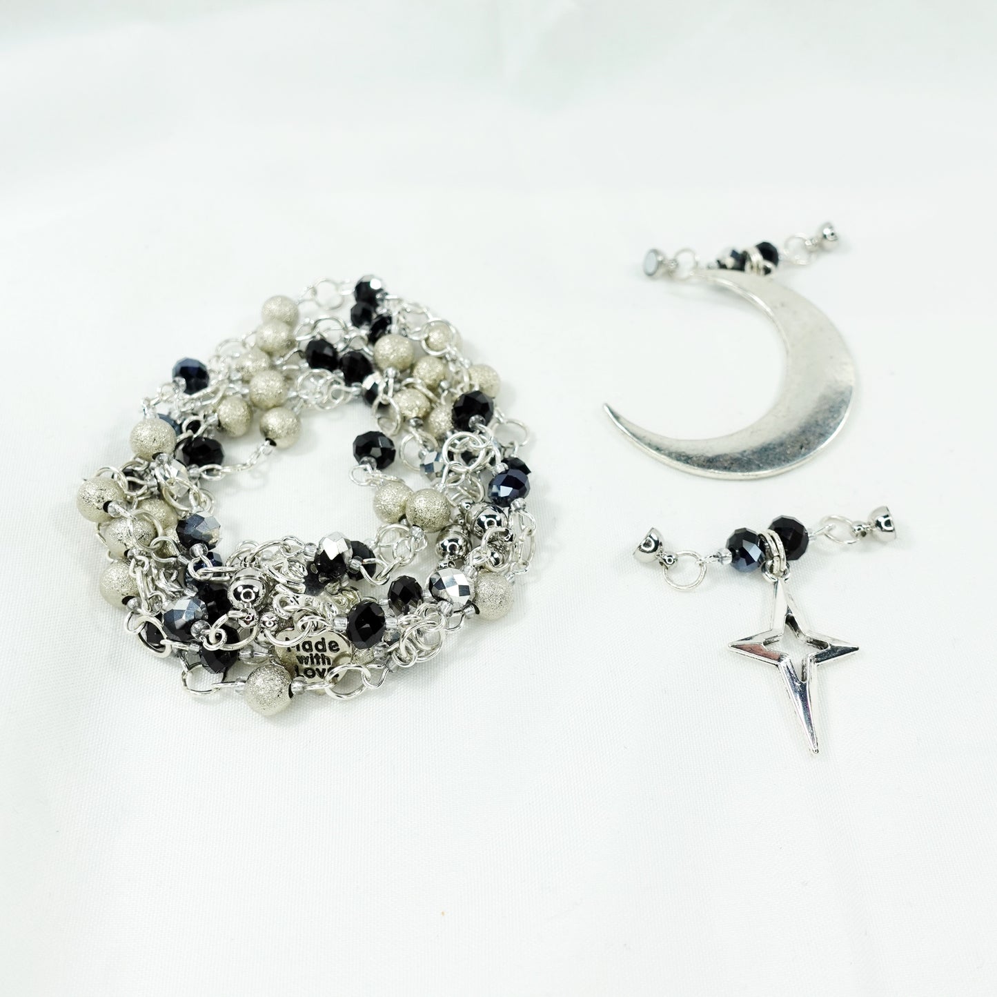 Night Sky Star and Crescent Moon Convertible Jewellery Set