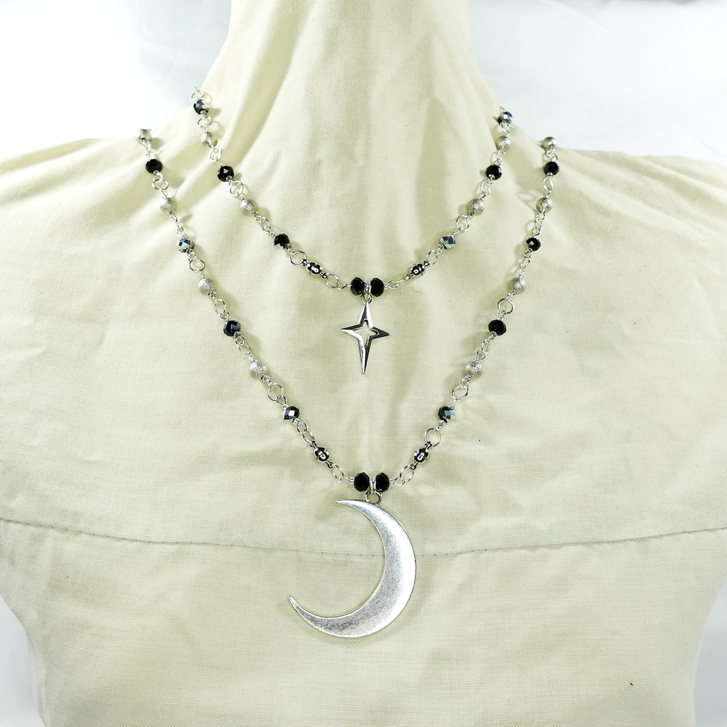 Night Sky Star and Crescent Moon Convertible Jewellery Set